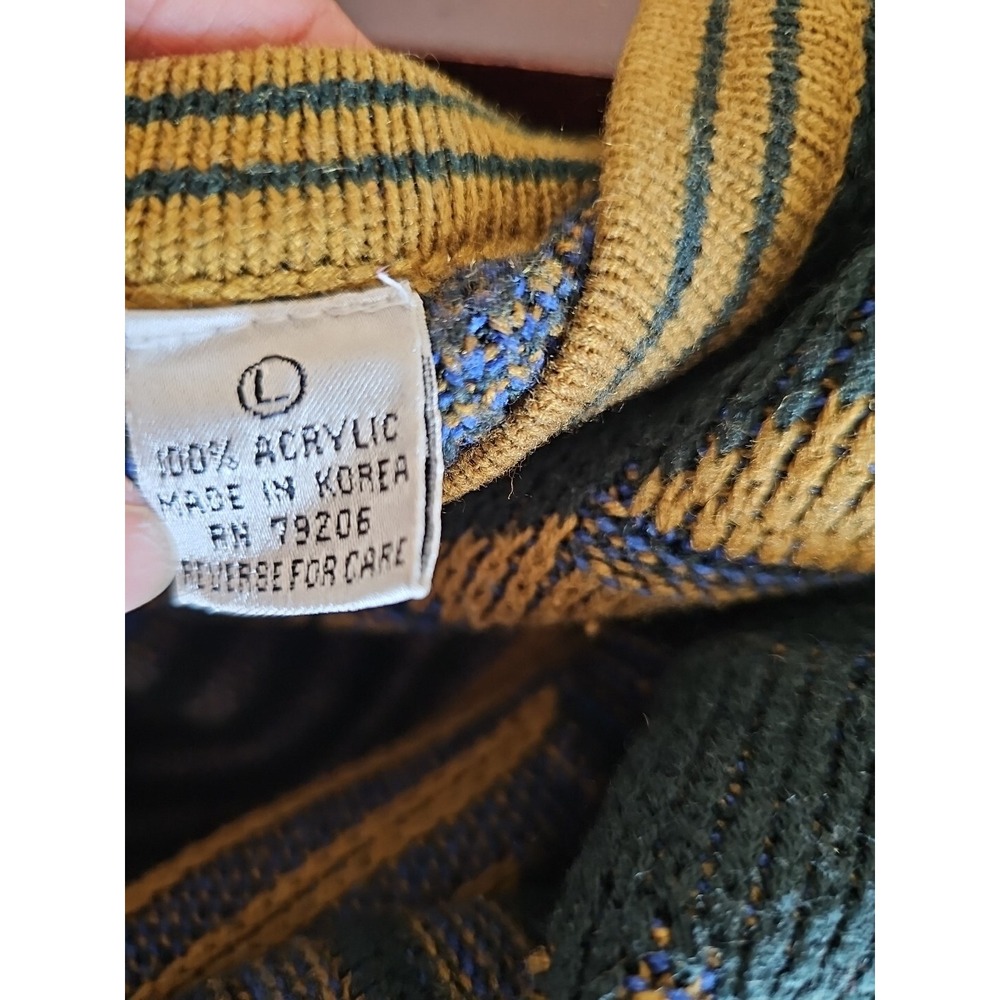 Vintage 80's UNION PIER SPORTSWEAR Men's Multicolor Crew Neck Pullover Size L - Picture 7 of 7
